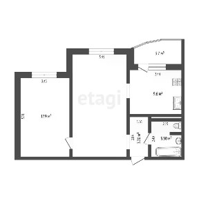 Продается 2-комн. квартира, 58,6 м²