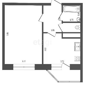 Продается 1-комн. квартира, 42 м²