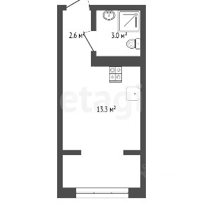 Продается студия, 21 м²