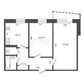 Продается 2-комн. квартира, 51,1 м²