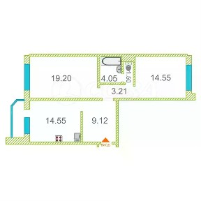 Продается 2-комн. квартира, 68 м²