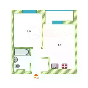 Продается 1-комн. квартира, 36,2 м²