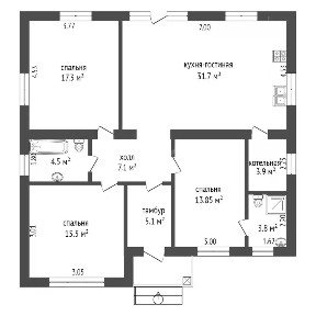 Продается 1-этажный дом, 157 м²