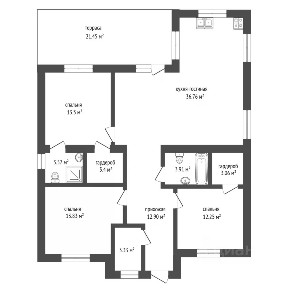 Продается 1-этажный коттедж, 132 м²