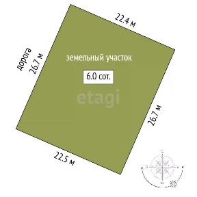 Продается участок, 6,01 сот.