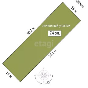 Продается участок, 7,42 сот.