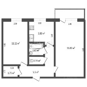 Продается 2-комн. квартира, 43,8 м²