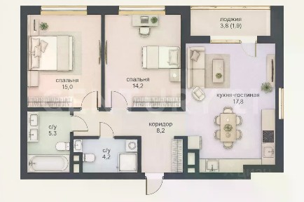 Продается 3-комн. квартира, 66,6 м²