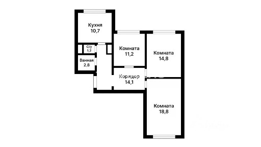 Продается 3-комн. квартира, 72 м²