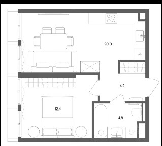 Продается 1-комн. квартира, 42 м²