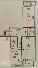 Продается 2-комн. квартира, 65,6 м²
