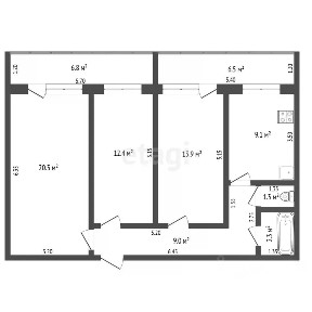Продается 3-комн. квартира, 73,9 м²