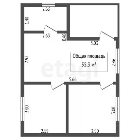 Продается 1-этажный дом, 35,3 м²