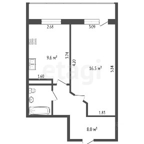 Продается 1-комн. квартира, 37,5 м²