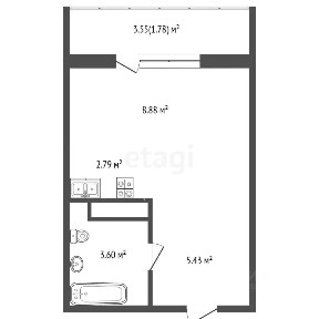 Продается студия, 21,1 м²