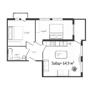 Продается 3-комн. квартира, 78 м²