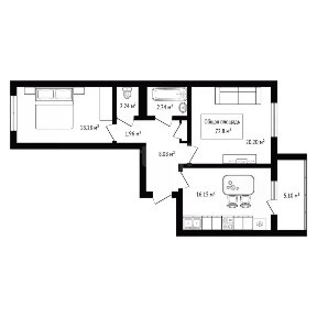 Продается 2-комн. квартира, 72,8 м²