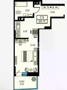 Продается студия, 32,7 м²
