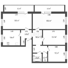 Продается 4-комн. квартира, 105 м²