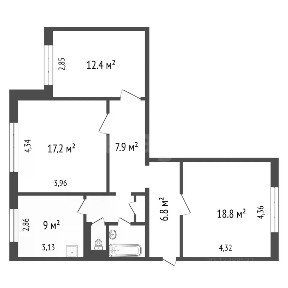 Продается 3-комн. квартира, 79 м²
