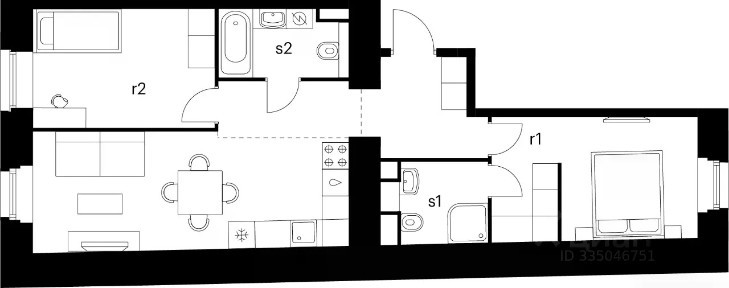 Продаются 2-комн. апартаменты, 61,35 м²