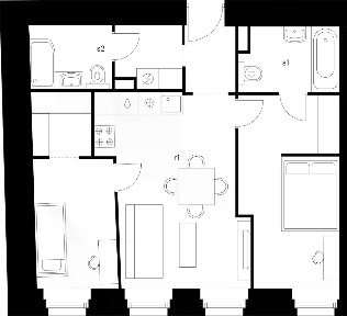 Продаются 1-комн. апартаменты, 60,6 м²