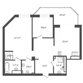 Продается 2-комн. квартира, 79,7 м²