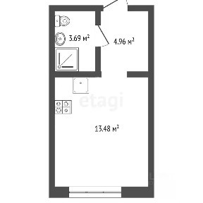 Продается студия, 21,19 м²