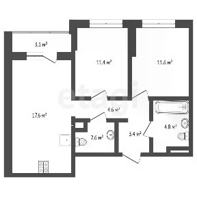 Продается 2-комн. квартира, 59,1 м²