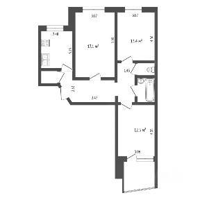 Продается 3-комн. квартира, 65,2 м²