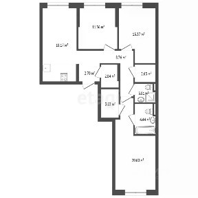 Продается 3-комн. квартира, 91,71 м²