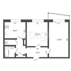Продается 2-комн. квартира, 51 м²