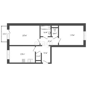 Продается 2-комн. квартира, 61,4 м²