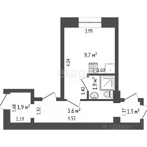 Продается апартаменты-студия, 11,6 м²