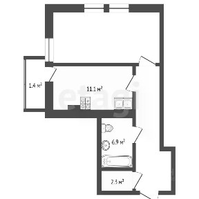 Продается 1-комн. квартира, 47,8 м²