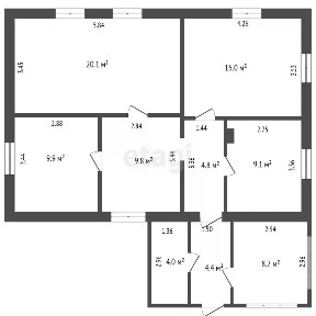 Продается 1-этажный дом, 90 м²