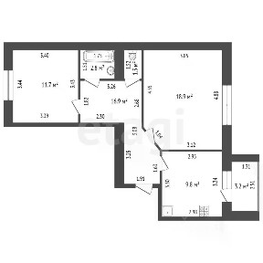 Продается 2-комн. квартира, 55,4 м²