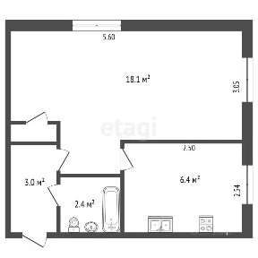 Продается 1-комн. квартира, 30,8 м²