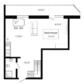 Продается 2-комн. квартира, 76,5 м²