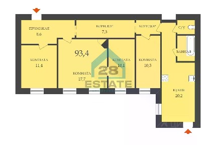 Продается 4-комн. квартира, 93,4 м²