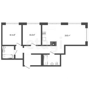 Продается 2-комн. квартира, 65,5 м²