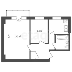 Продается 2-комн. квартира, 41,2 м²