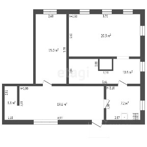 Продается 50% часть дома, 56 м²