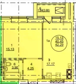 Продается 1-комн. квартира, 44,1 м²