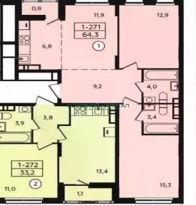 Продается 3-комн. квартира, 64,4 м²