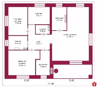 Продается 1-этажный дом, 89,5 м²