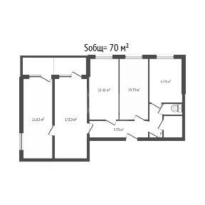 Продается 4-комн. квартира, 70 м²