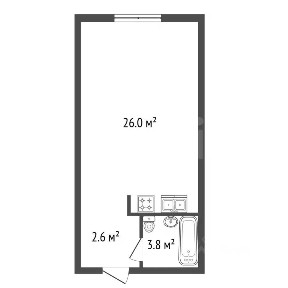 Продается студия, 32,3 м²