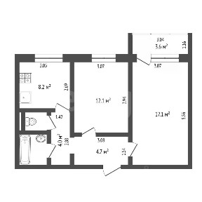 Продается 2-комн. квартира, 50 м²