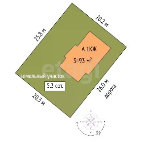 Продается 1-этажный дом, 93 м²